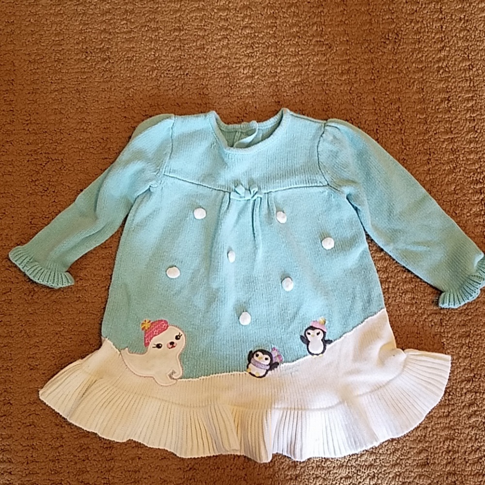 Gymboree seal and penguin sweater dress.